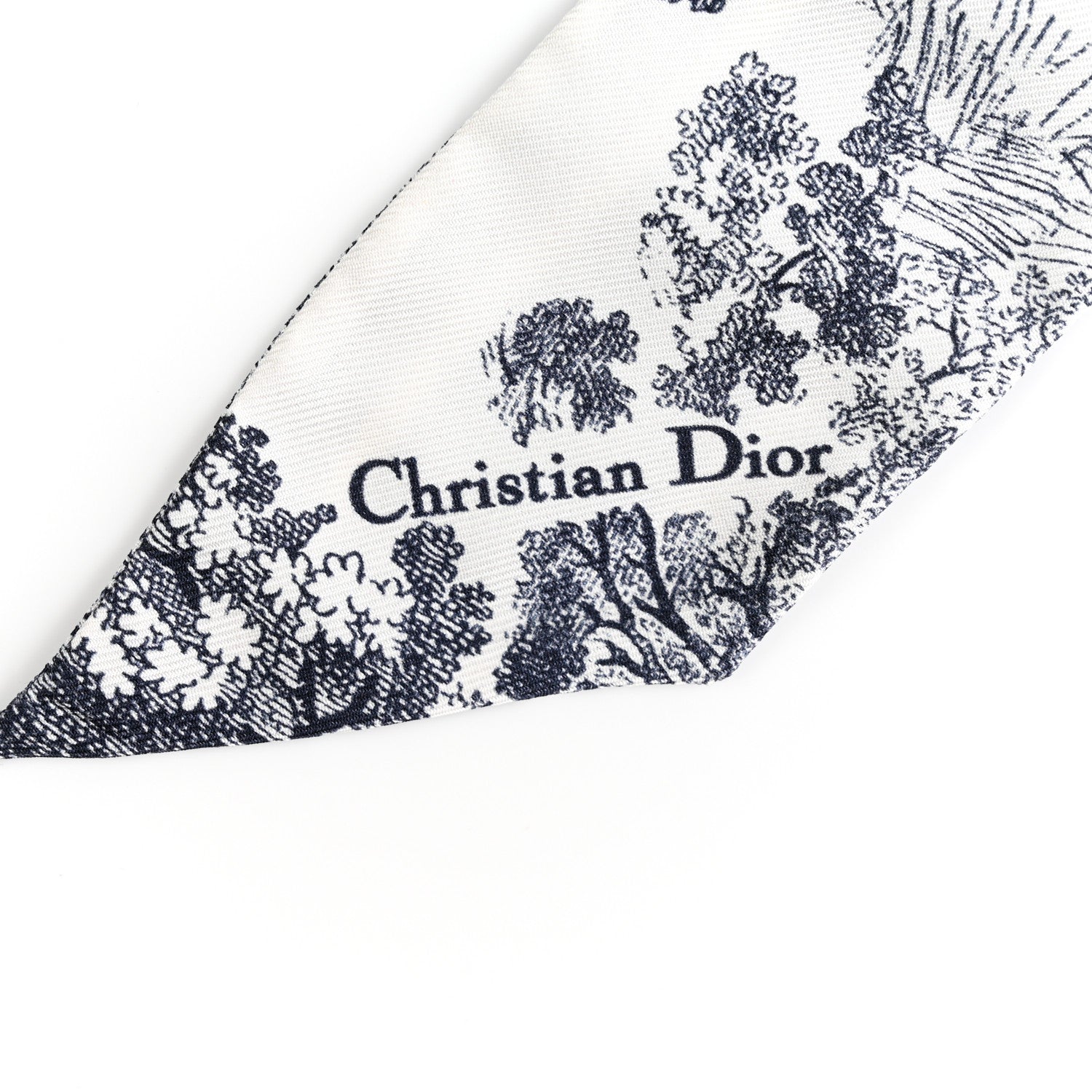 Christian Dior Silk Toile De Jouy Mitzah Scarf White 2 of 4