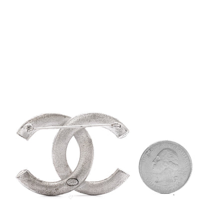 Chanel Baguette Crystal CC Brooch Silver 2 of 3