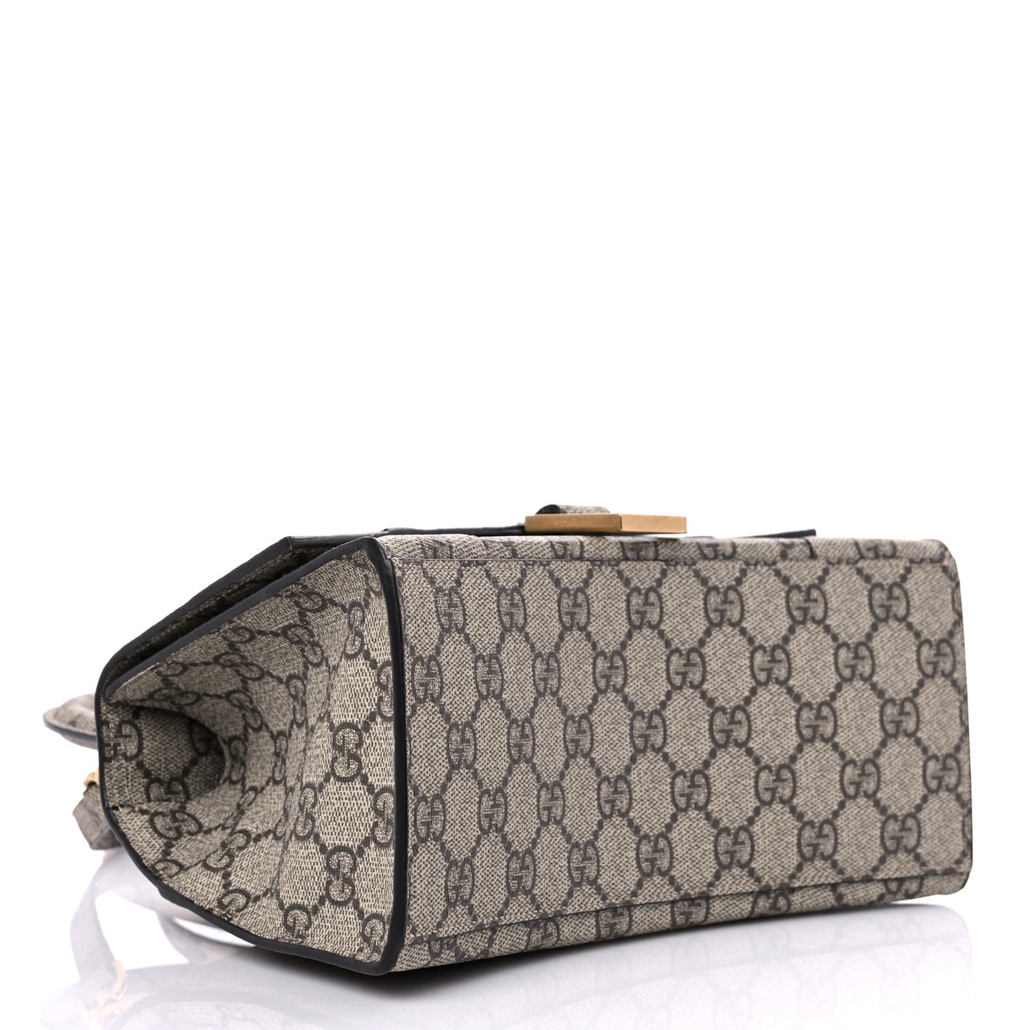 X GUCCI GG Supreme Monogram Small Hourglass Top Handle Bag Beige Ebony