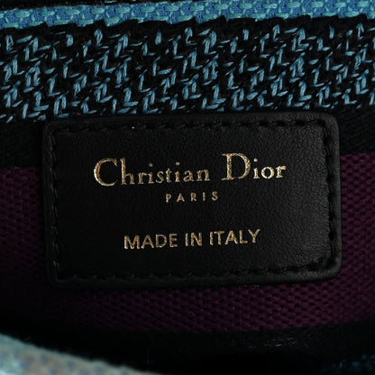 Christian Dior Canvas Toile de Jouy Voyage Embroidered Medium Lady D-Lite Celestial Blue 6 of 12