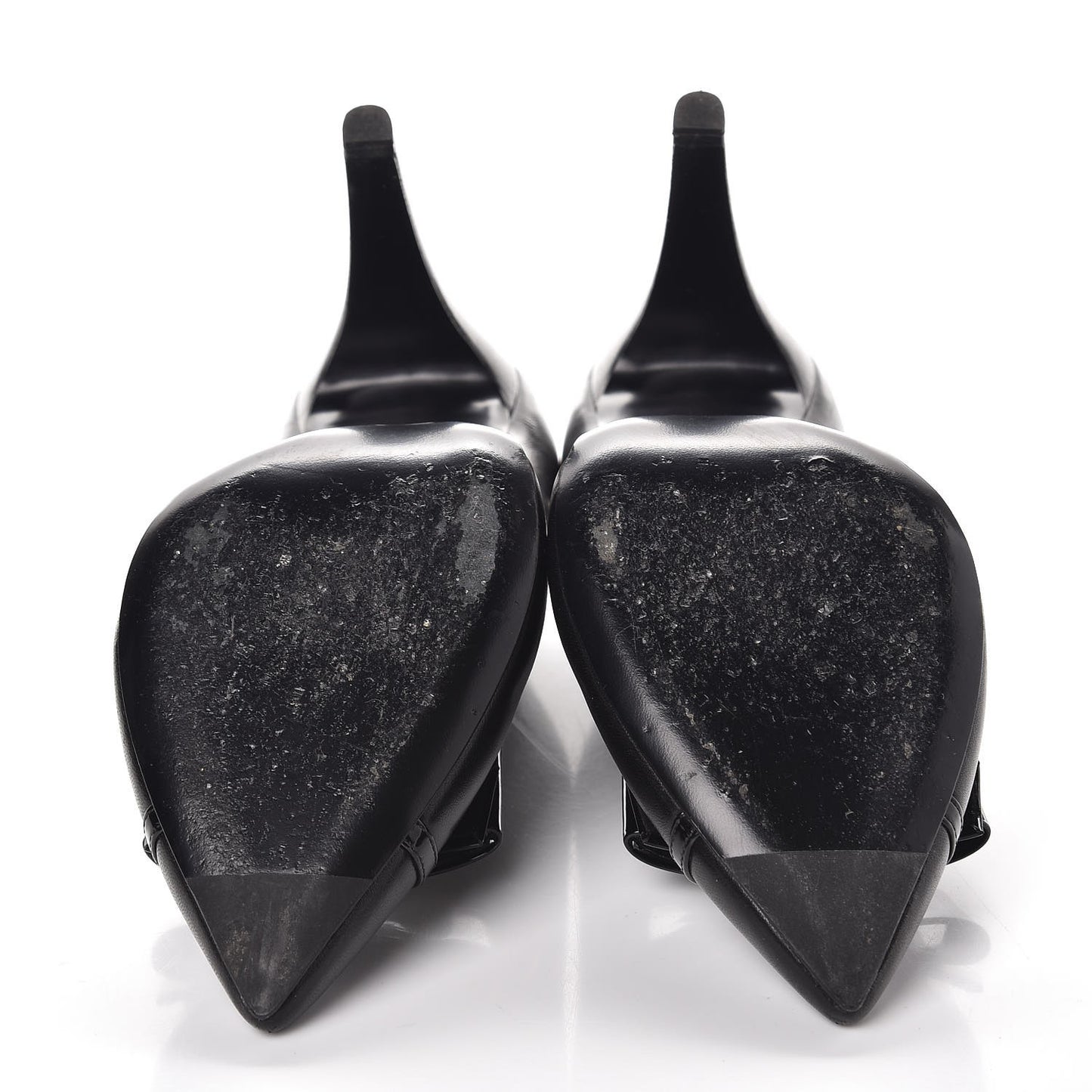 Lambskin Patent Bow Cap Toe Pumps 36.5 Black
