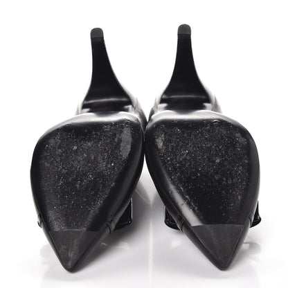 Chanel Lambskin Patent Bow Cap Toe Pumps 36.5 Black 7 of 12