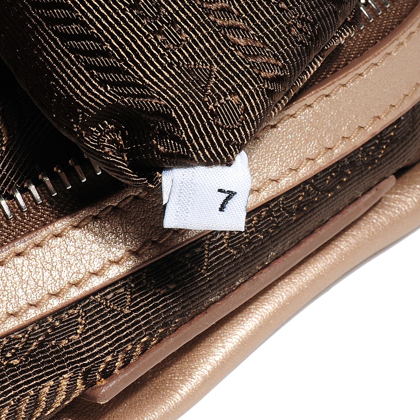 Metallic Soft Calf Two Pocket Hobo Beige