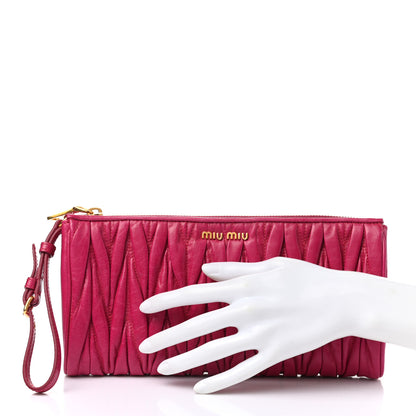 Miu Miu Nappa Matelasse Lux Wristlet Fuxia 2 of 8