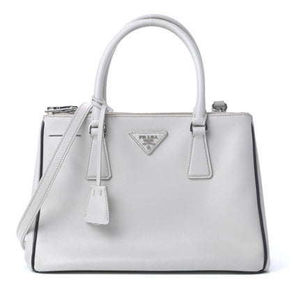 Prada Saffiano Small Galleria Double Zip Tote Talco Black 1 of 8