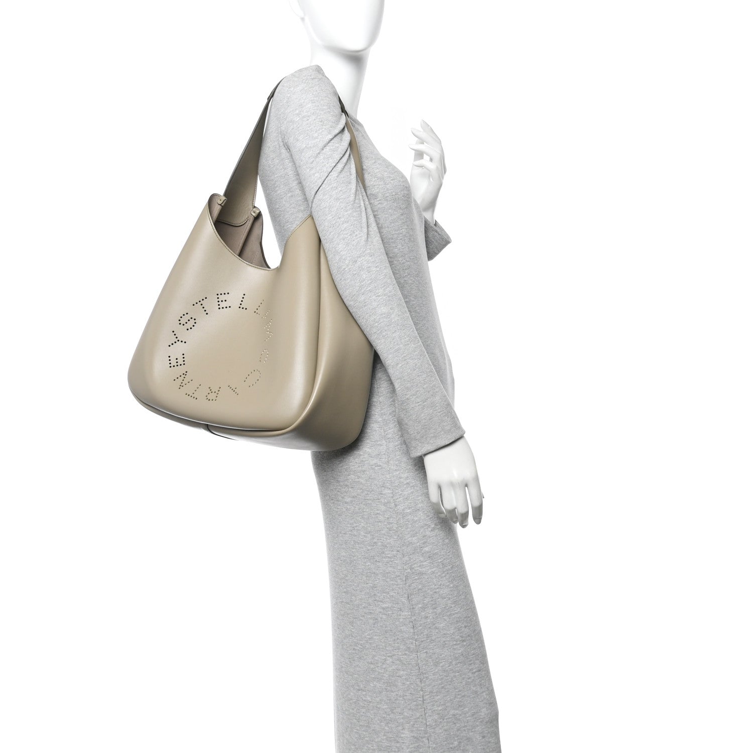 Stella McCartney Eco Alter Nappa Perforated Slouchy Hobo Tote Bamboo 2 of 9