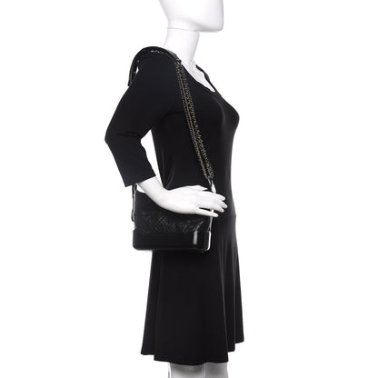 Chanel Aged Calfskin Quilted Small Gabrielle Hobo Black 2 of 10