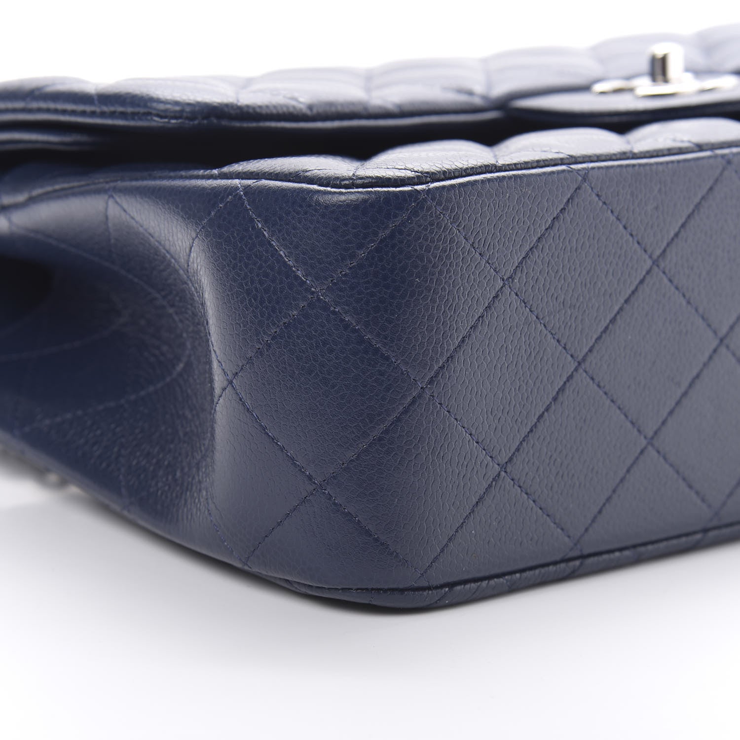 Chanel Caviar Quilted Jumbo Double Flap Navy Blue 10 of 14