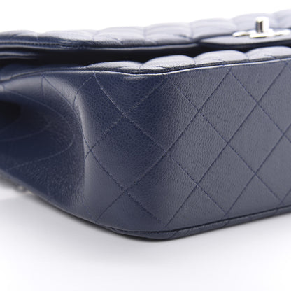 Chanel Caviar Quilted Jumbo Double Flap Navy Blue 10 of 14