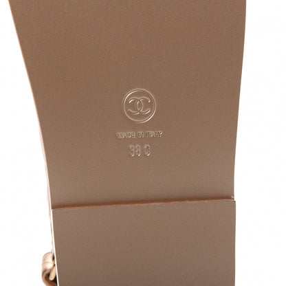 Chanel Iridescent Lambskin Velcro Dad Sandals 38 Light Bronze 8 of 10
