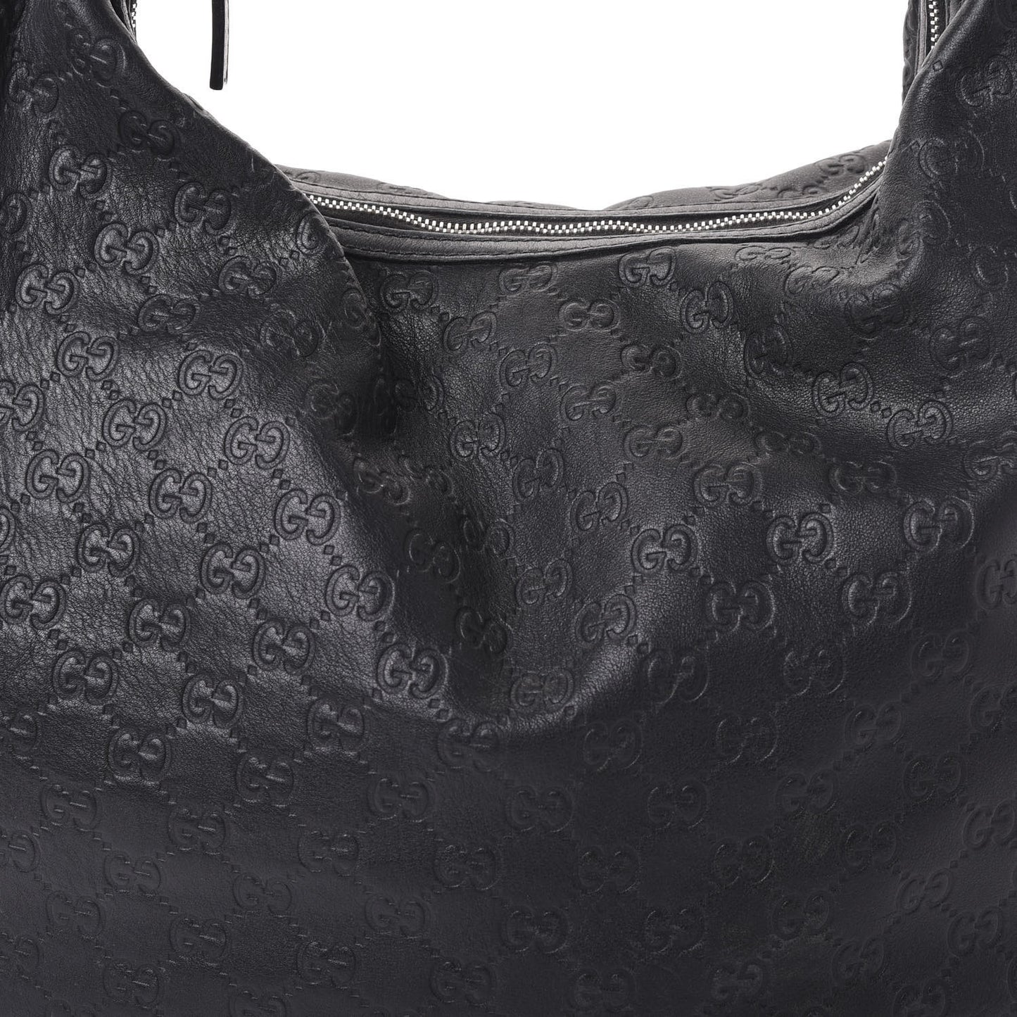 Guccissima Large GG Twins Hobo Black