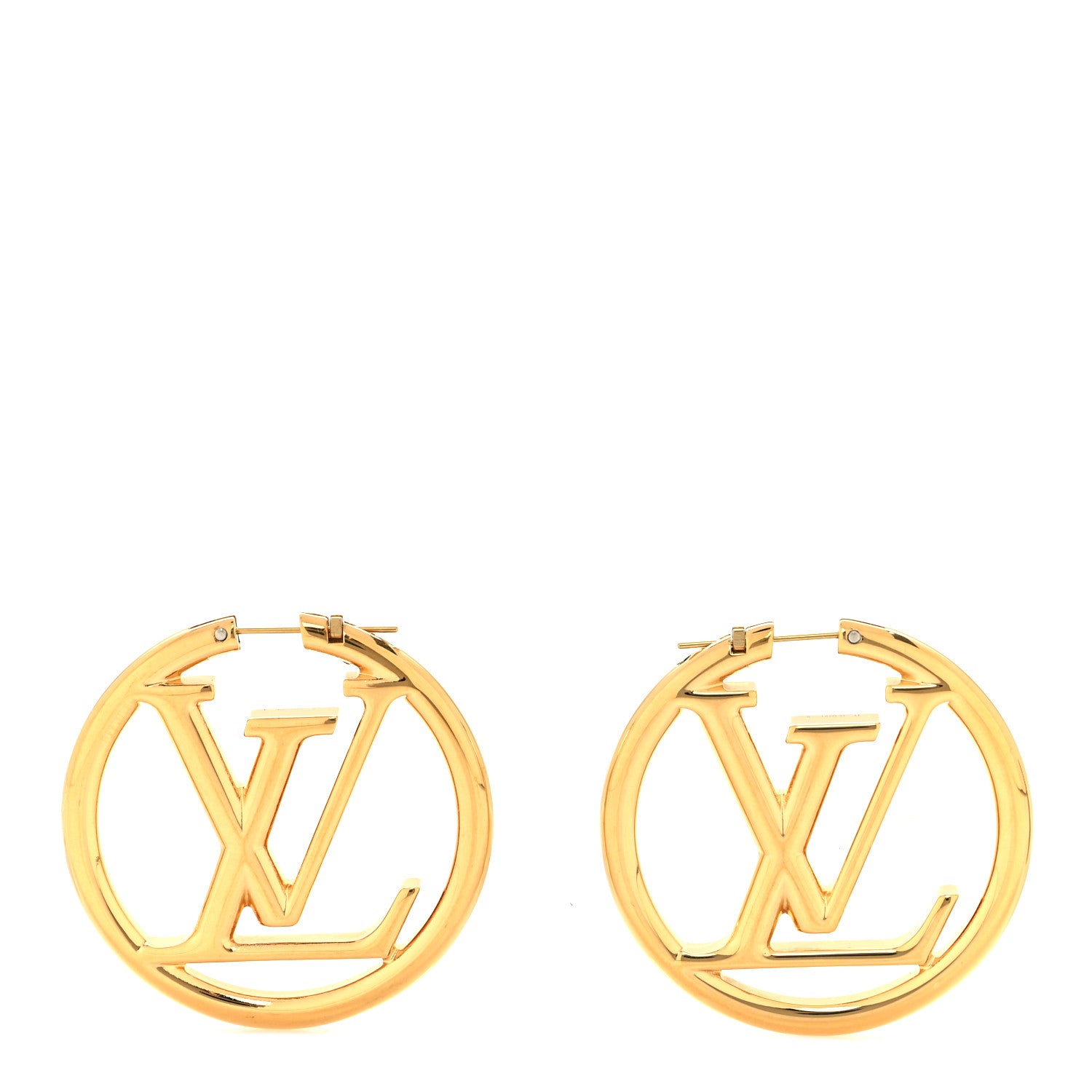 Louis Vuitton Metal Louise Hoop Earrings Gold 1 of 4