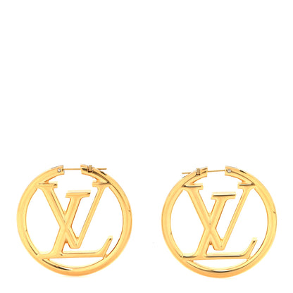 Louis Vuitton Metal Louise Hoop Earrings Gold 1 of 4