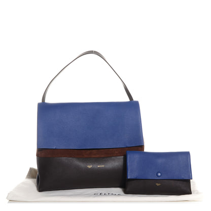 Celine Calfskin Suede All Soft Shoulder Bag Indigo 4 of 10