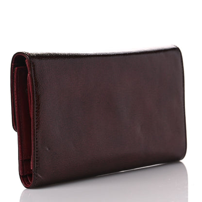 Chanel Glazed Goatskin CC Continental Wallet Burgundy 3 of 9