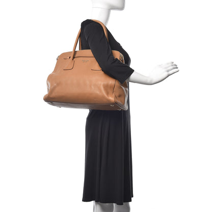 Prada Saffiano Cuir Top Handle Dome Tote Caramel 3 of 29