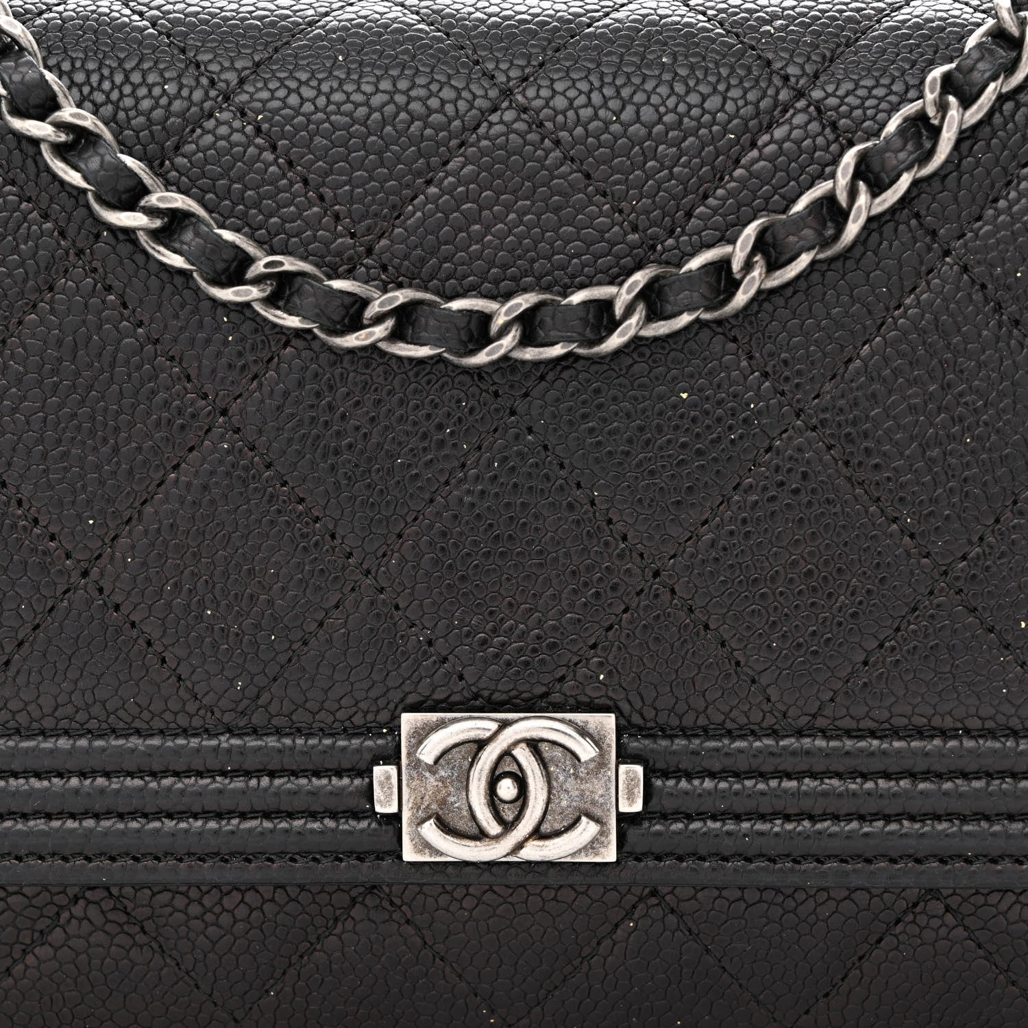 Chanel Caviar Quilted Boy Wallet On Chain WOC Black 8 of 11
