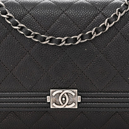 Chanel Caviar Quilted Boy Wallet On Chain WOC Black 8 of 11