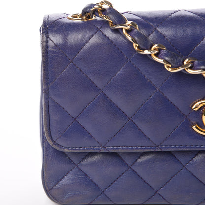 Chanel Lambskin Quilted Small Single Flap Navy 10 of 13