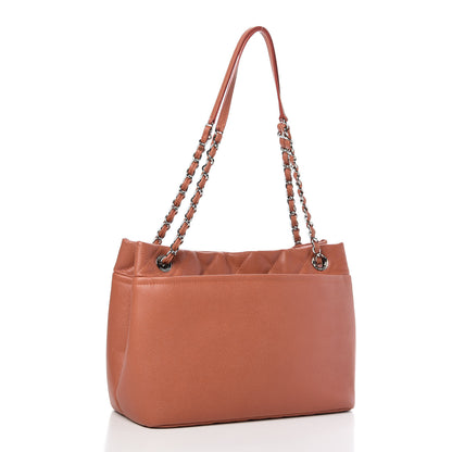 Chanel Caviar Quilted Timeless CC Soft Tote Light Red 3 of 9