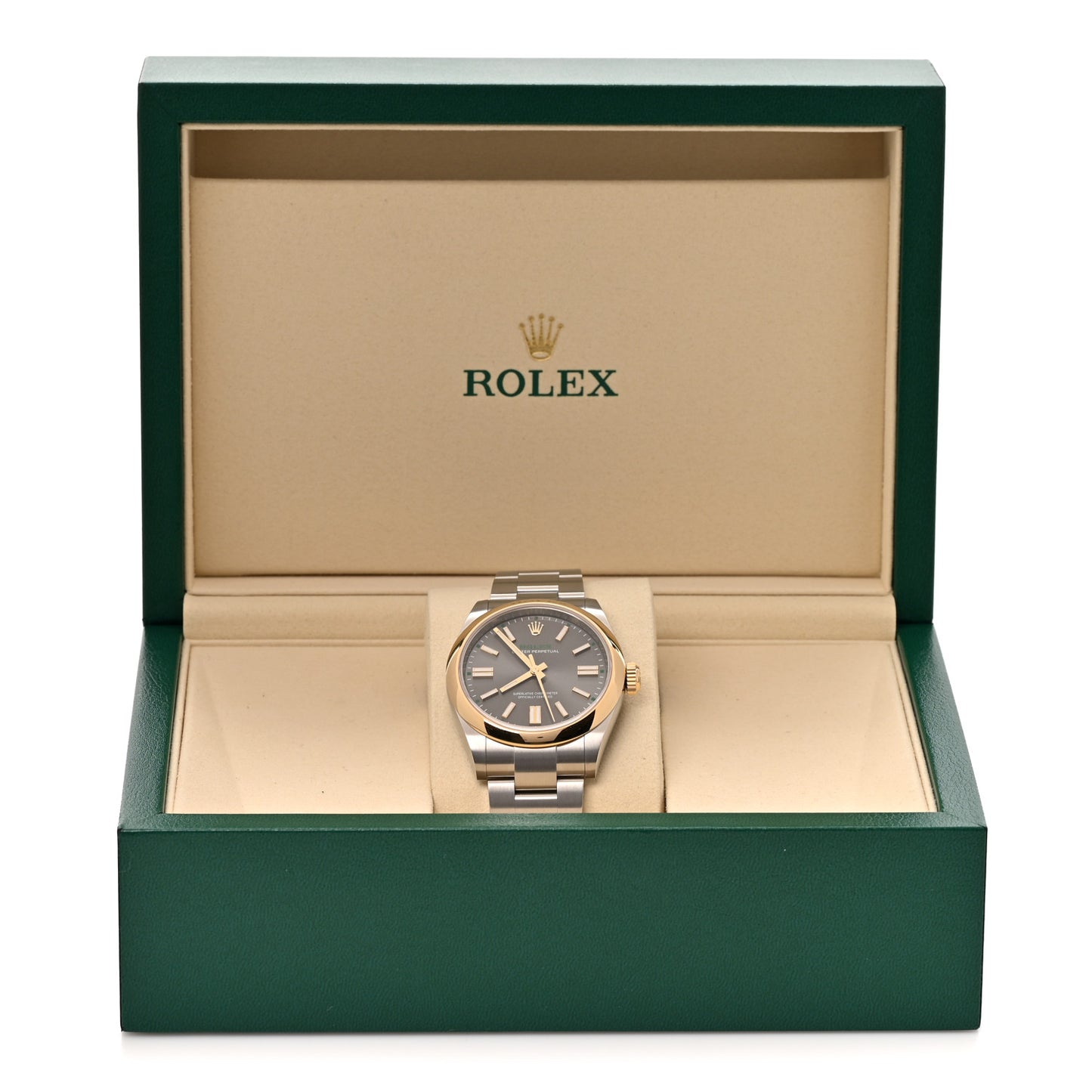Stainless Steel 18K Yellow Gold 41mm Oyster Perpetual 100th Anniversary Watch Slate 134303