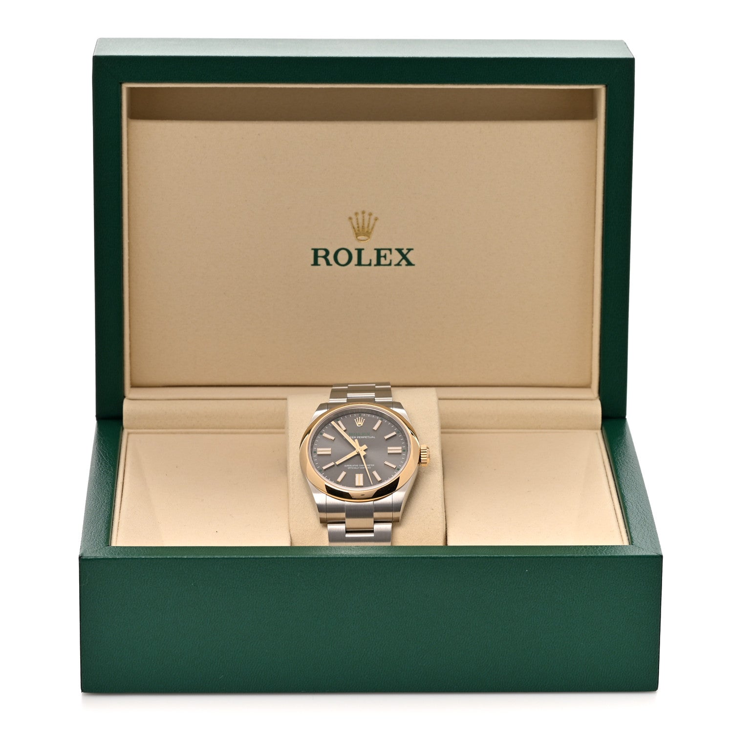 Rolex Stainless Steel 18K Yellow Gold 41mm Oyster Perpetual 100th Anniversary Watch Slate 134303 5 of 5