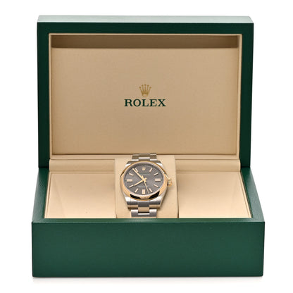 Rolex Stainless Steel 18K Yellow Gold 41mm Oyster Perpetual 100th Anniversary Watch Slate 134303 5 of 5