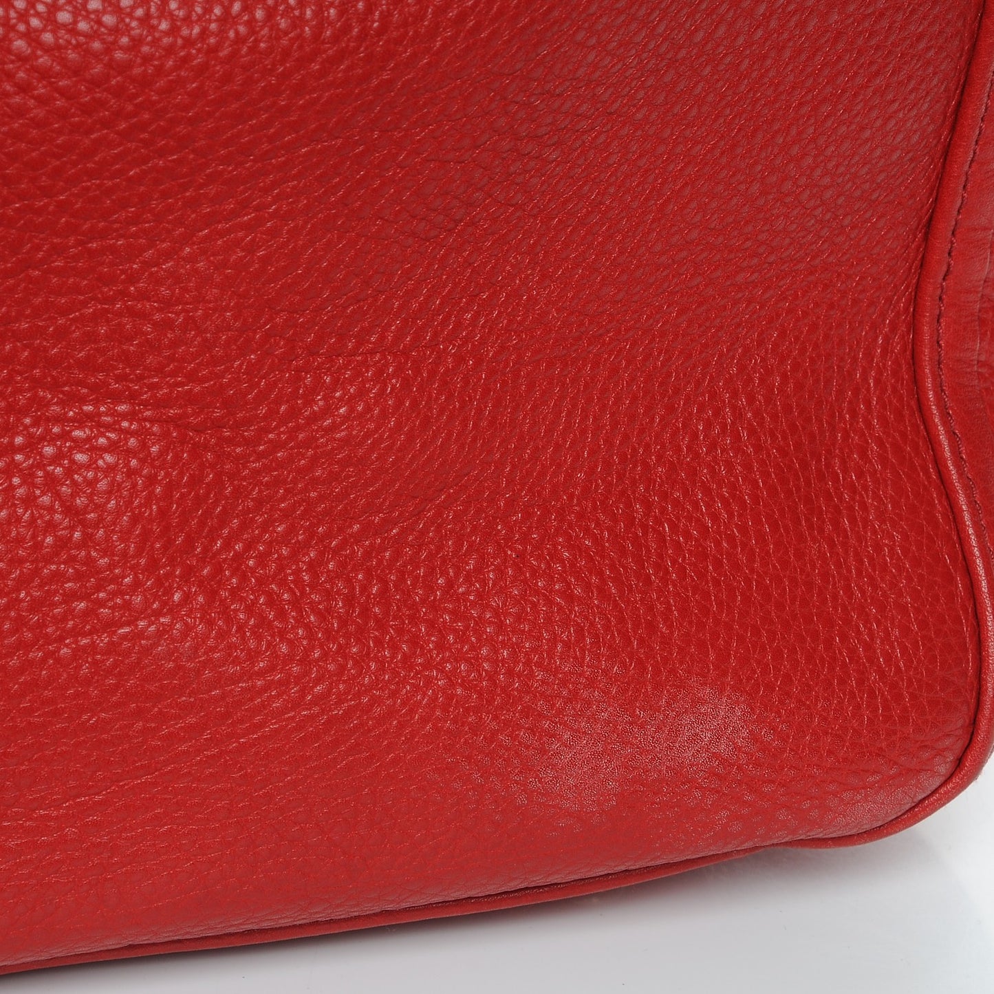 Pebbled Calfskin Large Soho Shoulder Bag Red