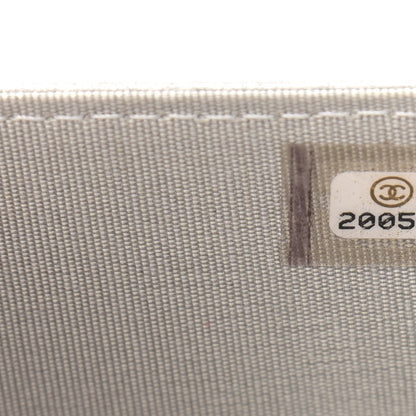 Chanel Metallic Galuchat Stingray Lambskin Boy Wallet On Chain WOC Silver 8 of 14