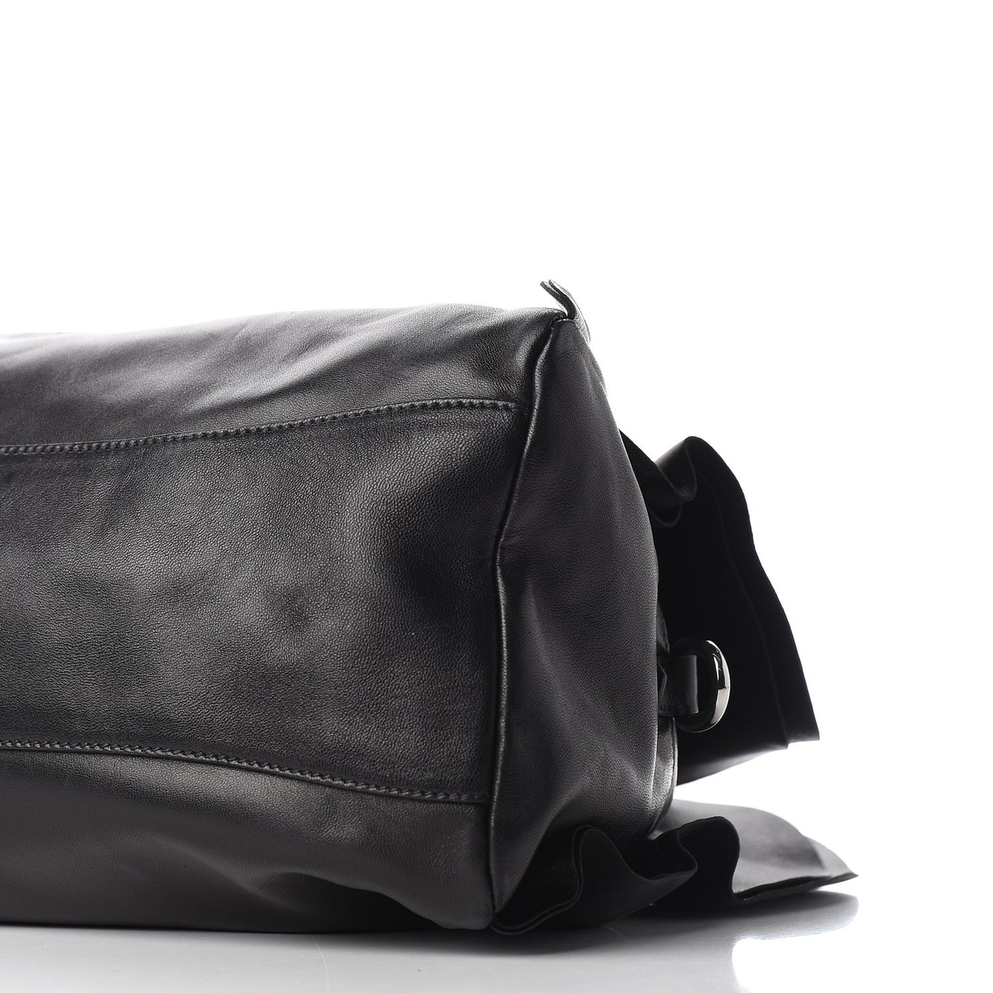 Nappa Ruffle Bauletto Black