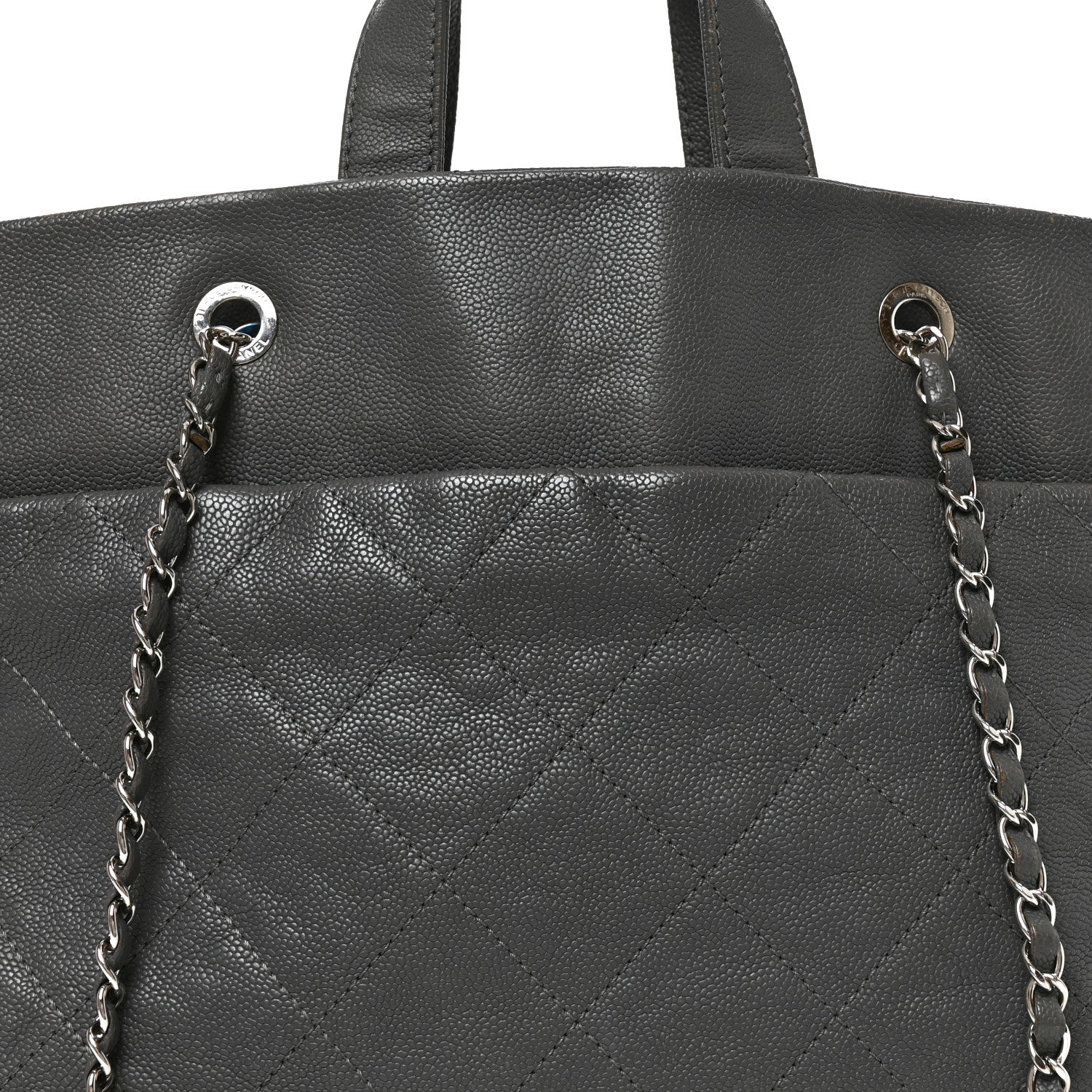 Chanel Caviar Quilted Shopping Tote Grey 8 of 10