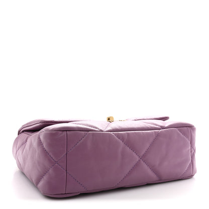 Chanel Goatskin Quilted Medium Chanel 19 Flap Violet Purple 4 of 10