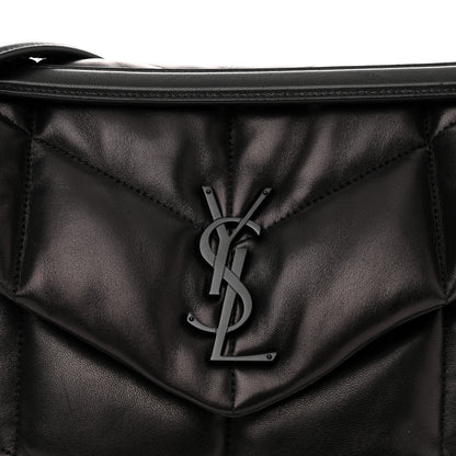 Saint Laurent Calfskin Quilted Medium Loulou Puffer Monogram Chain Satchel Black 8 of 11