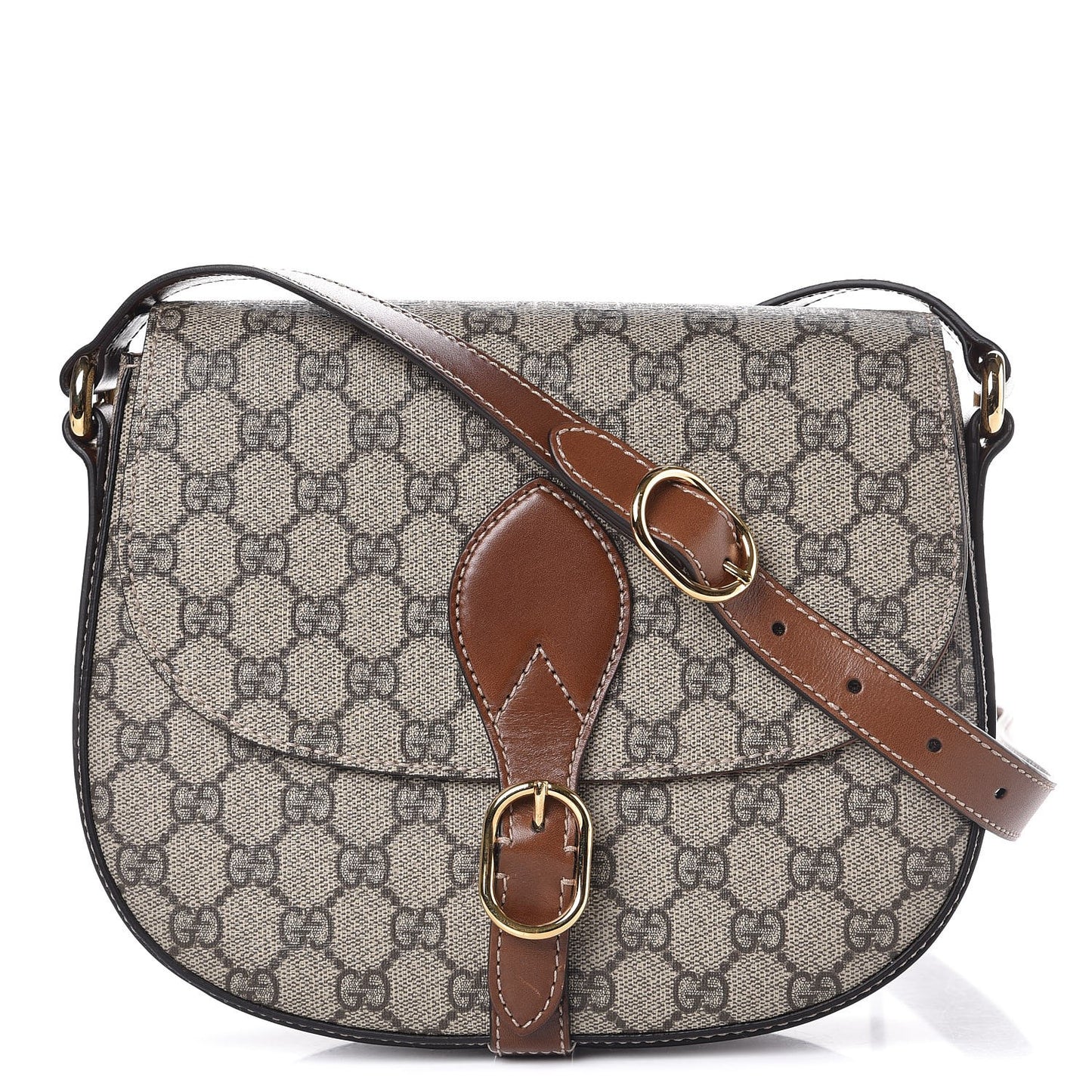 GG Supreme Monogram Small Messenger Shoulder Bag Beige Cuir