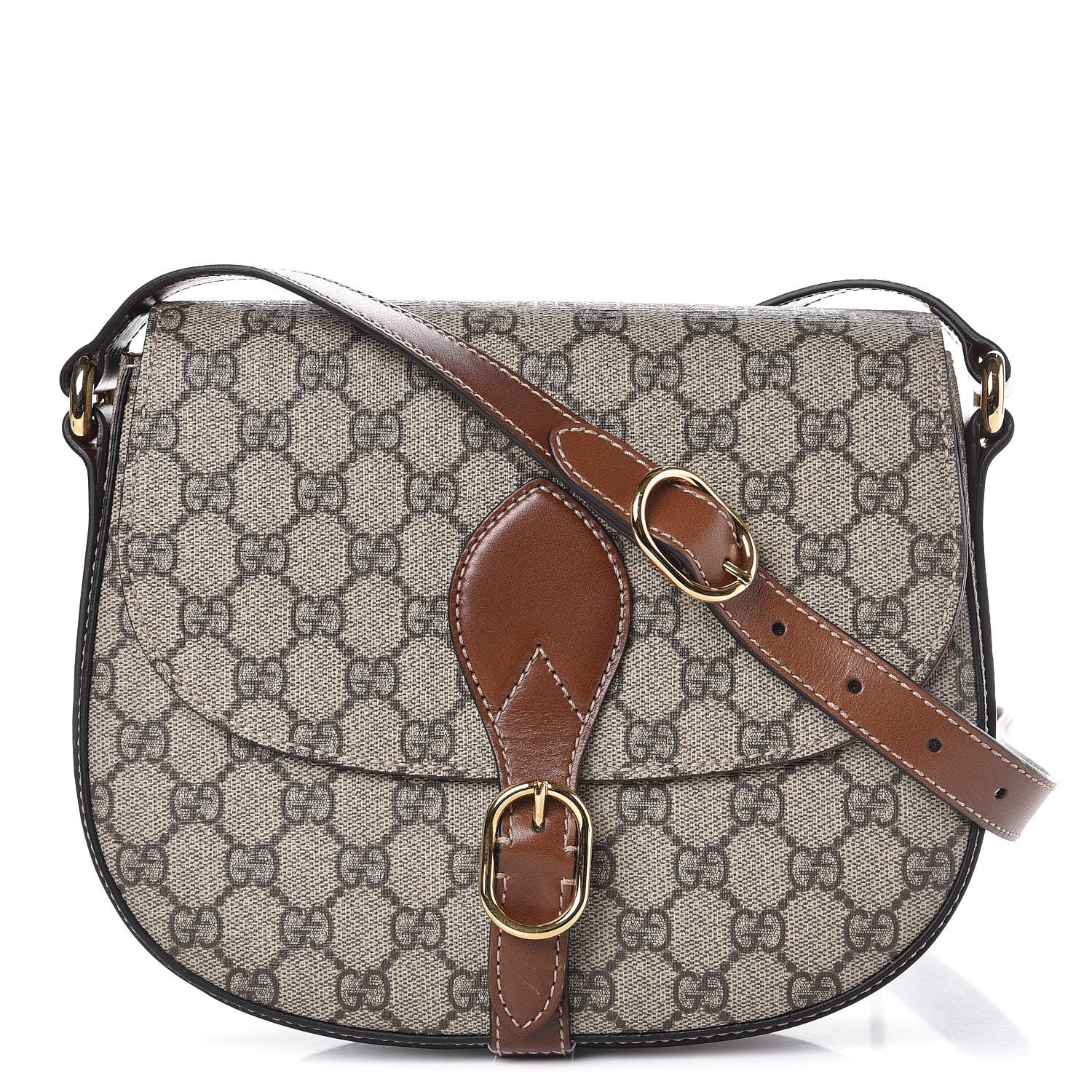 Gucci GG Supreme Monogram Small Messenger Shoulder Bag Beige Cuir 1 of 7
