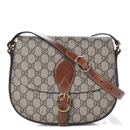 Gucci GG Supreme Monogram Small Messenger Shoulder Bag Beige Cuir 1 of 7