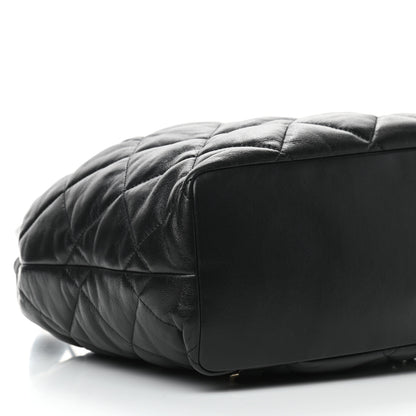 Chanel Lambskin Quilted Drawstring Backpack Black 7 of 8