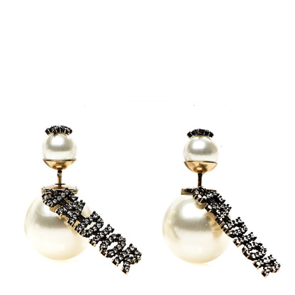 Christian Dior Pearl Crystal J'Adior Tribal Earrings Gold 1 of 6