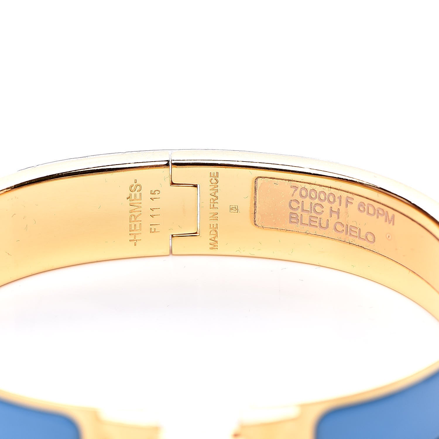 Hermes Enamel Narrow Clic Clac H Bracelet PM Bleu Cielo 5 of 6