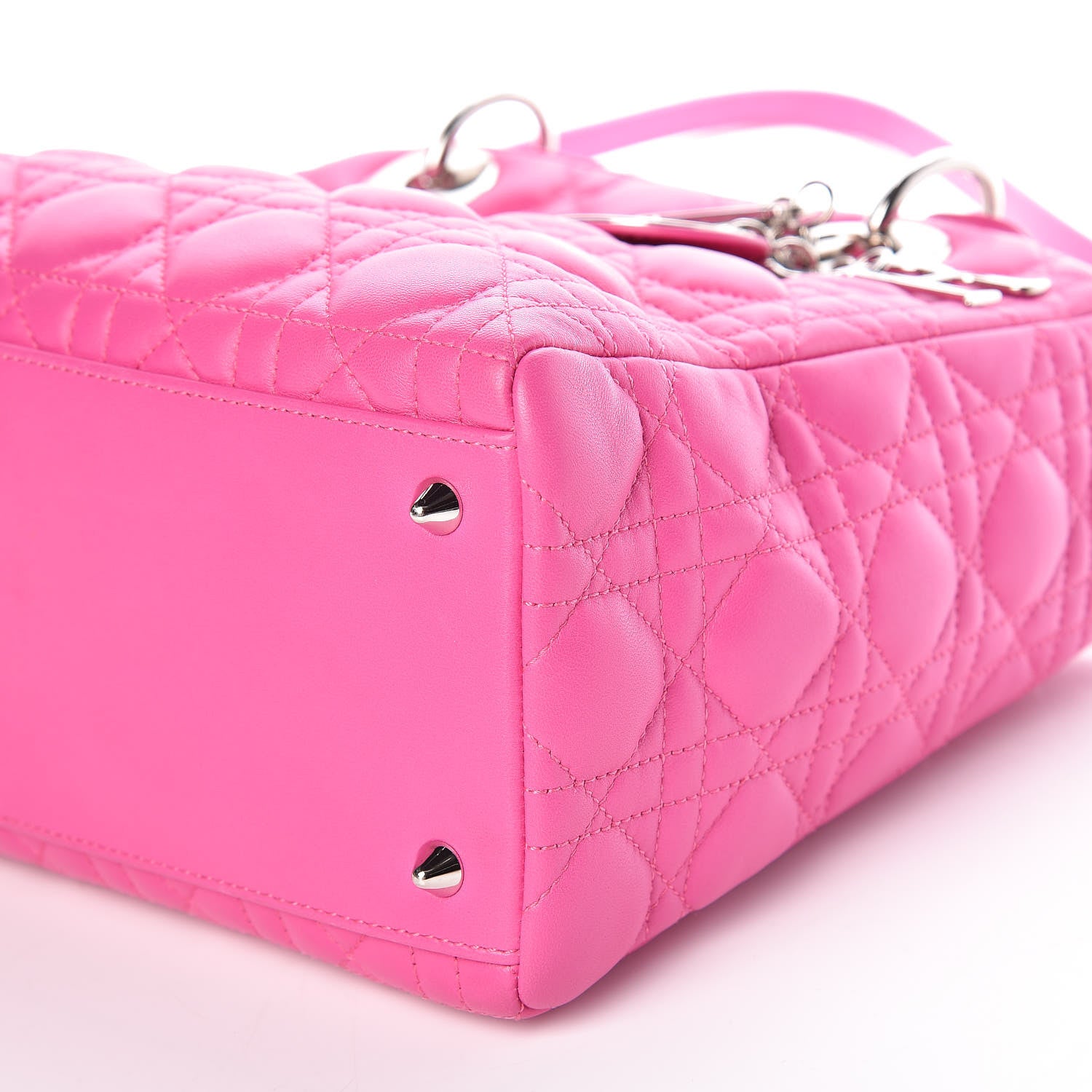 Christian Dior Lambskin Cannage Medium Lady Dior Pink 9 of 9