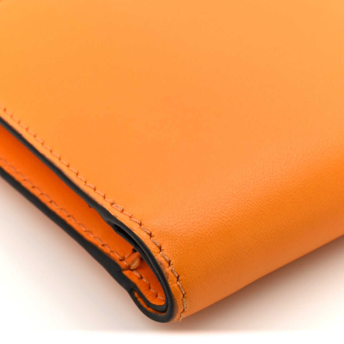 Vitello King Tamponato Logo Embossed Medium Wallet Clementine