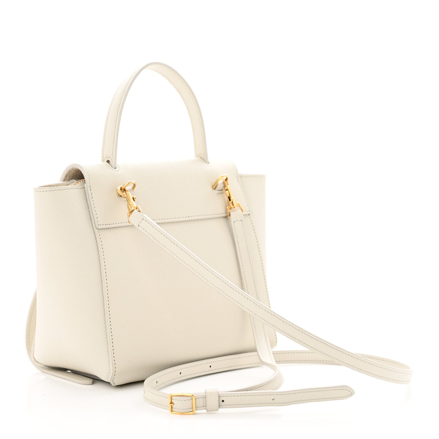 Grained Calfskin Nano Belt Bag Chalk