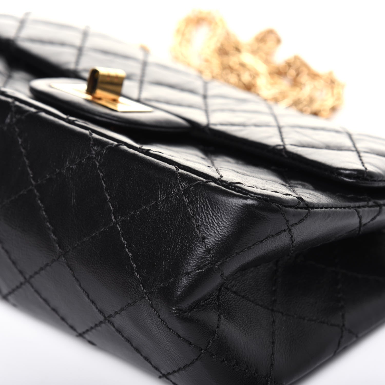 Chanel Aged Calfskin Quilted 2.55 Reissue Mini Flap Black 11 of 15