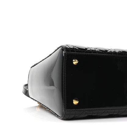 Christian Dior Patent Cannage Medium Lady Dior Black 8 of 9
