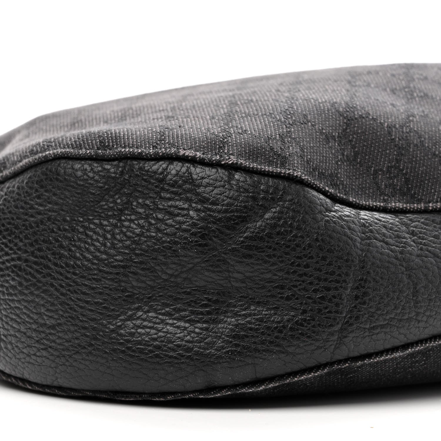 Gucci Monogram Calfskin Horsebit Classic Ring Hobo Black 5 of 10