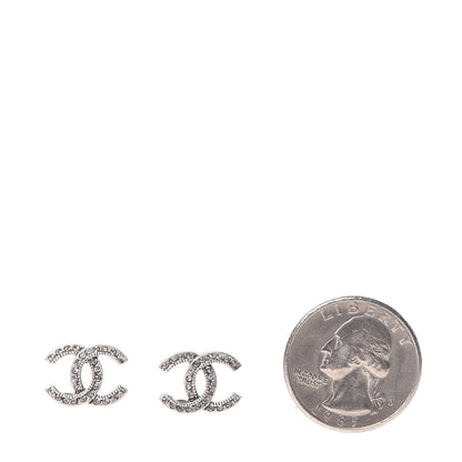 Chanel Crystal CC Earrings Silver 2 of 5