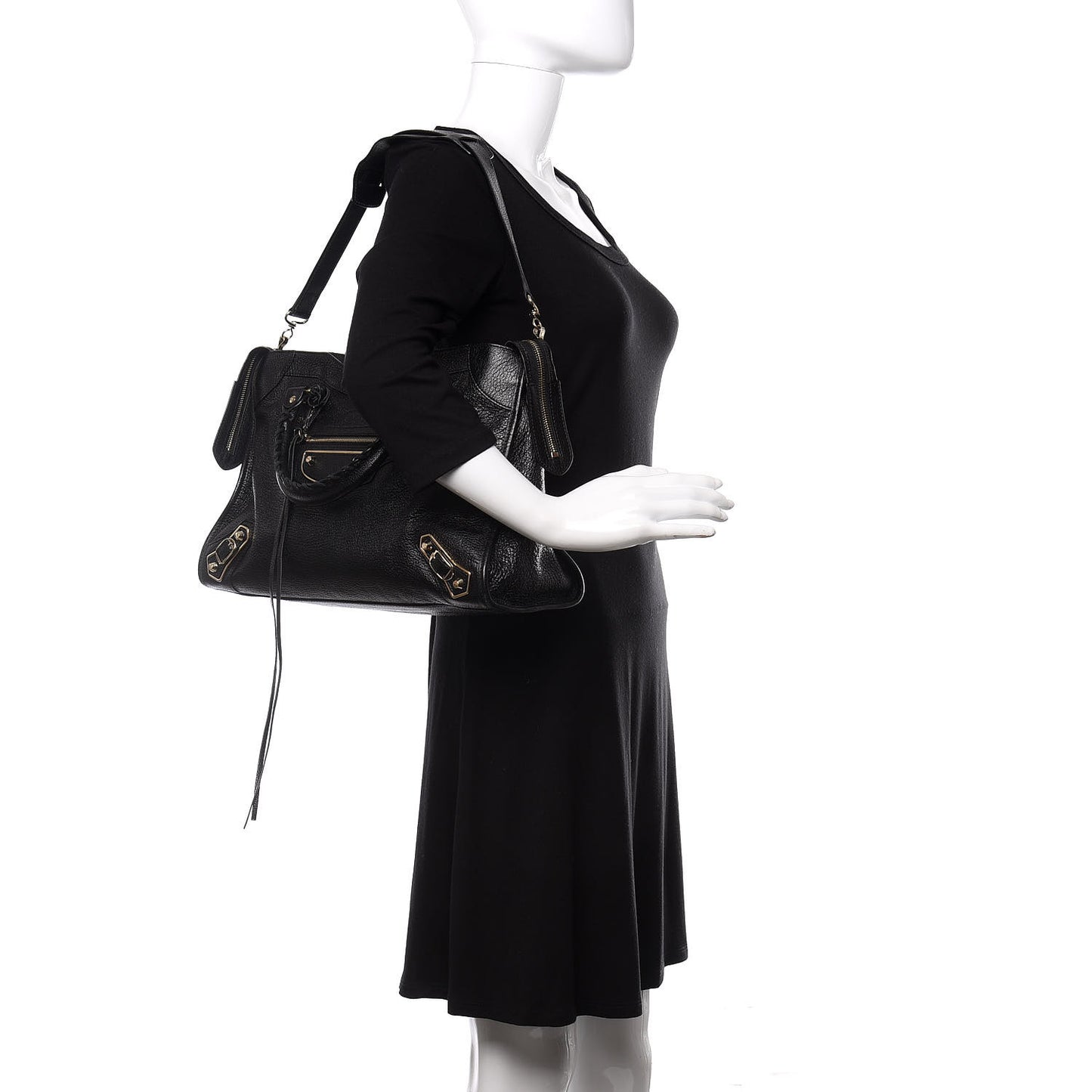 Chevre Gold Metallic Edge Hardware City Black