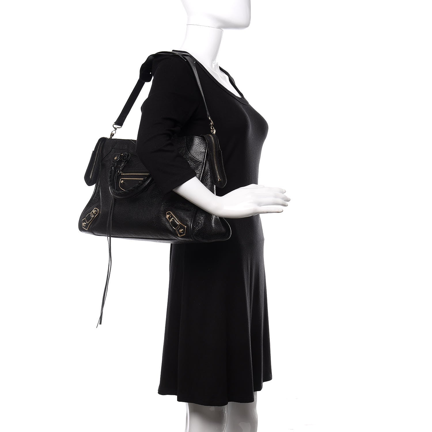 Balenciaga Chevre Gold Metallic Edge Hardware City Black 2 of 12