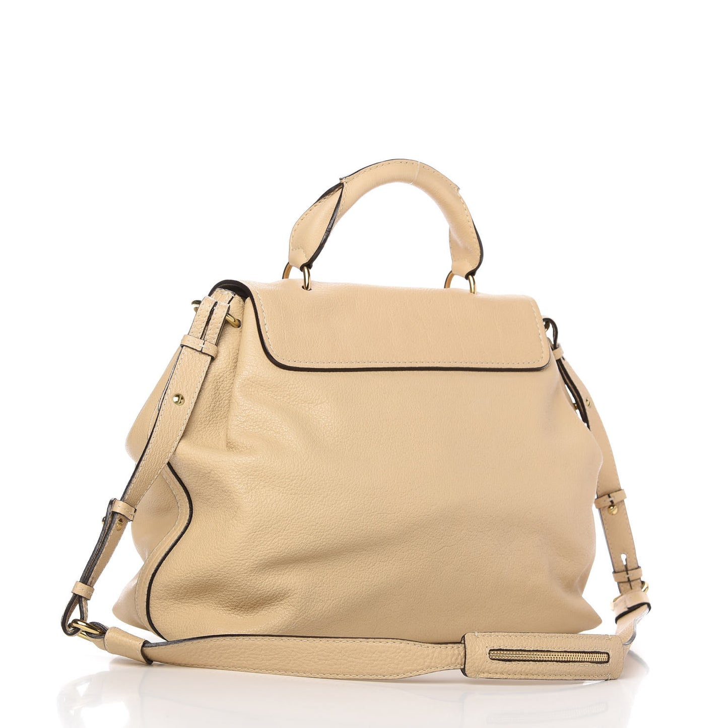 Calfskin Medium Elsie Satchel Light Tan