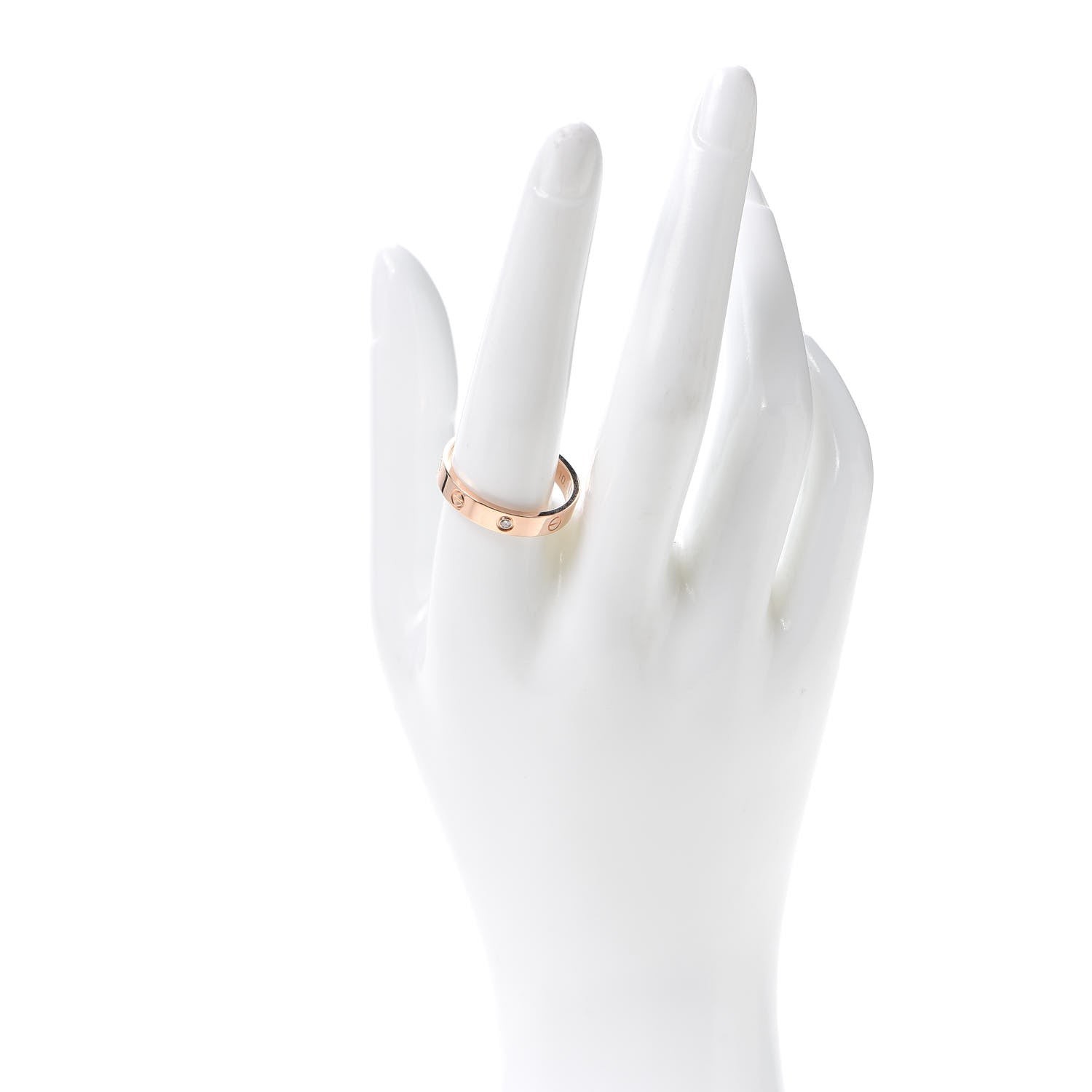 Cartier 18K Pink Gold Diamond 4mm LOVE Wedding Band Ring 62 10 2 of 8
